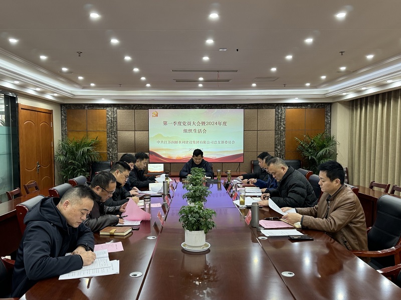 水建集团党总支召开第一季度党员大会暨2024年度组织生活会